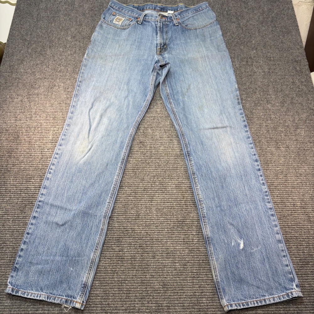 Cinch Up Mens Light Wash Denim Western Jeans 36x38 Style MB92834013 Cotton